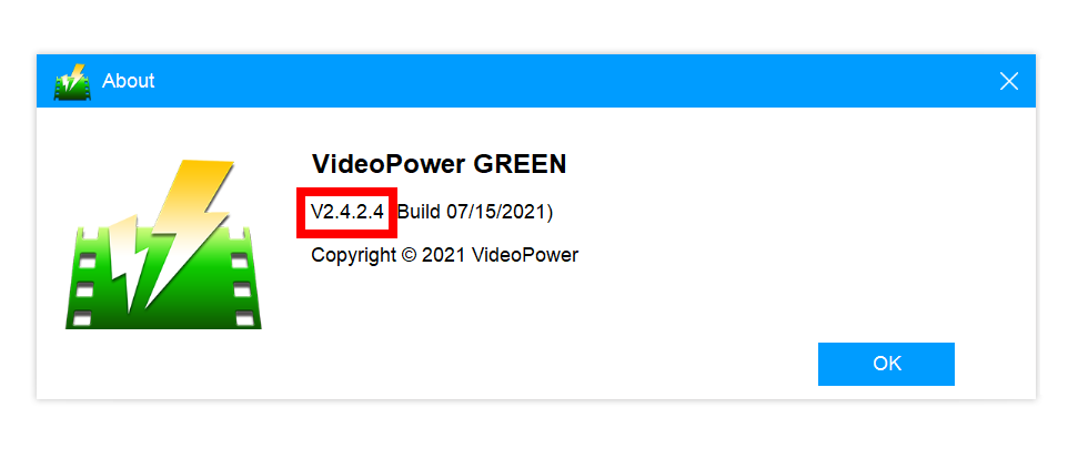 check product version VideoPower GREEN, check product version
