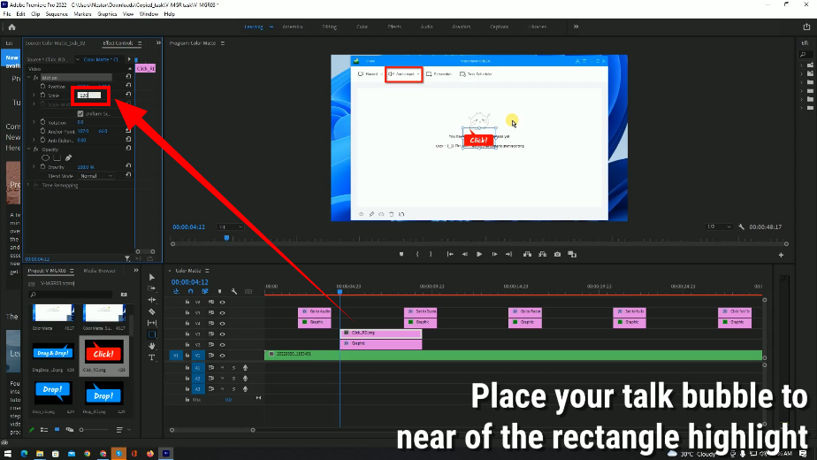 add highlights, change the size of the talk bubble