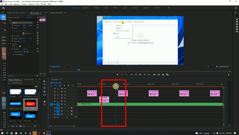 add highlights, drag the trim marker