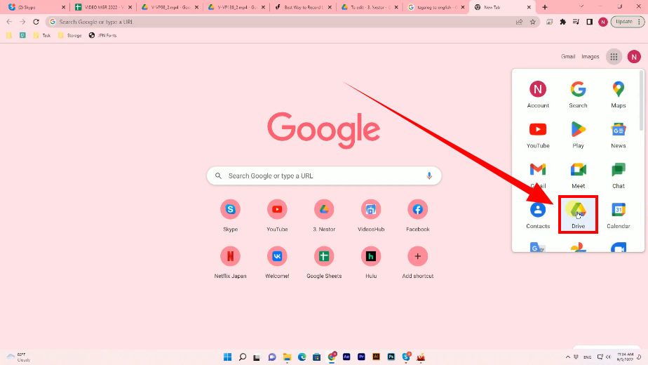 share the scenario, go to google drive