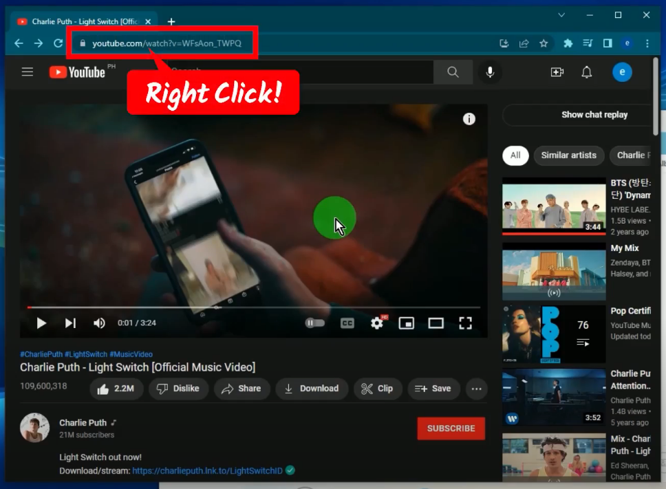 music tag editor, copy the video url