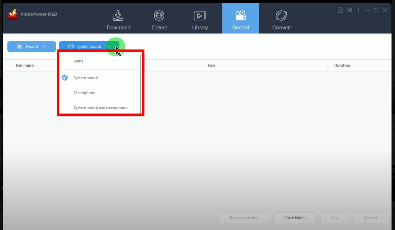 record tencent video, set to system sound