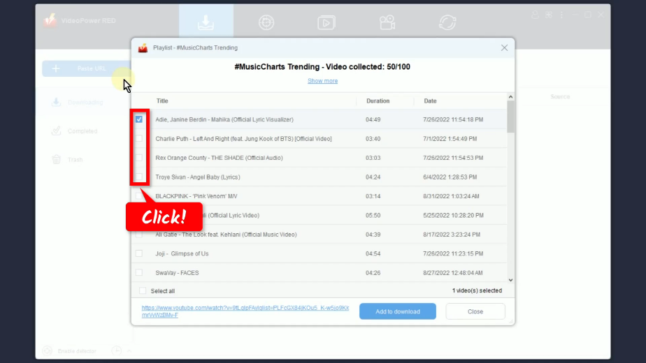 download youtube playlist in mp3, select videos to download
