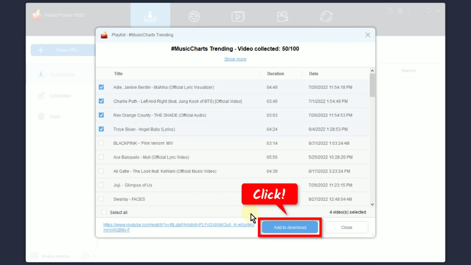download youtube playlist in mp3, add to download