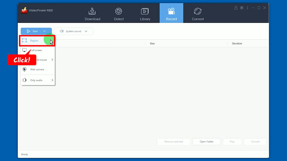record vimeo video, set to region