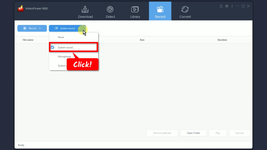 record comedy central videos, set to system sound