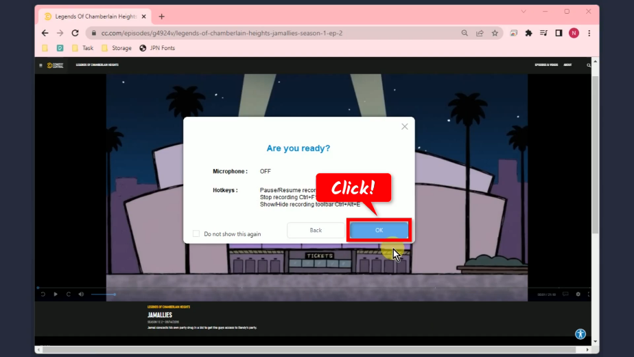 record comedy central videos, confirmation prompt
