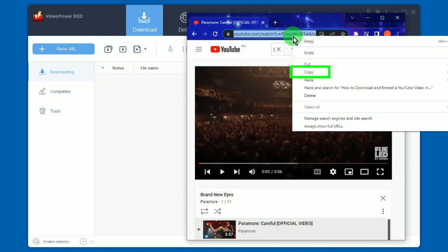 download multiple youtube videos at once, copy the url