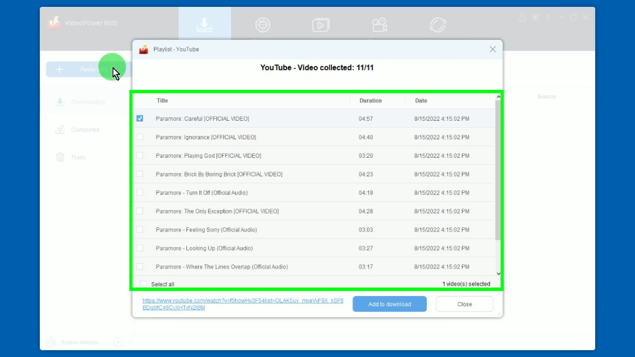 download multiple youtube videos at once, select videos to download