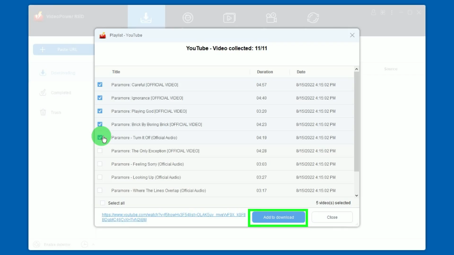 download multiple videos from youtube, add to download
