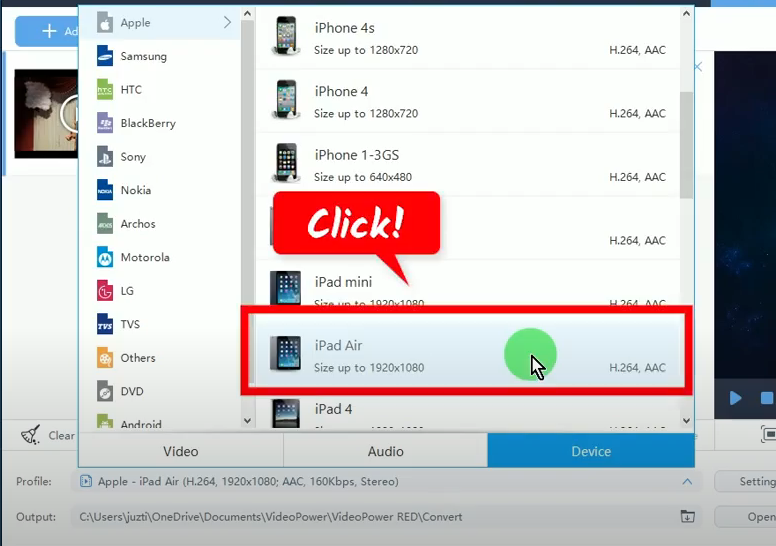 youtube to ipad converter, choose ipad format