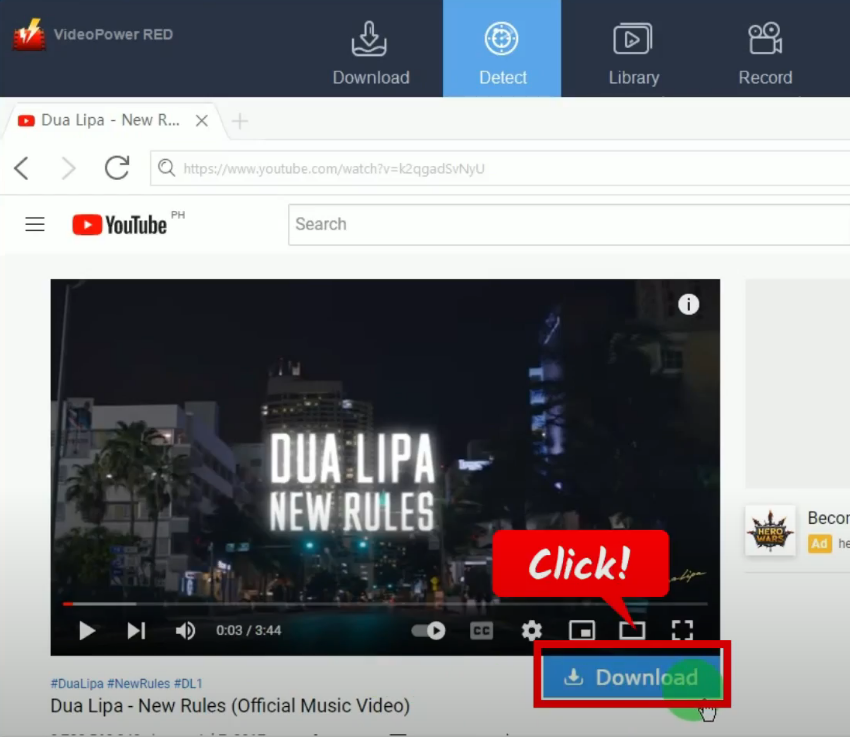 convert youtube to mp4, begin the download
