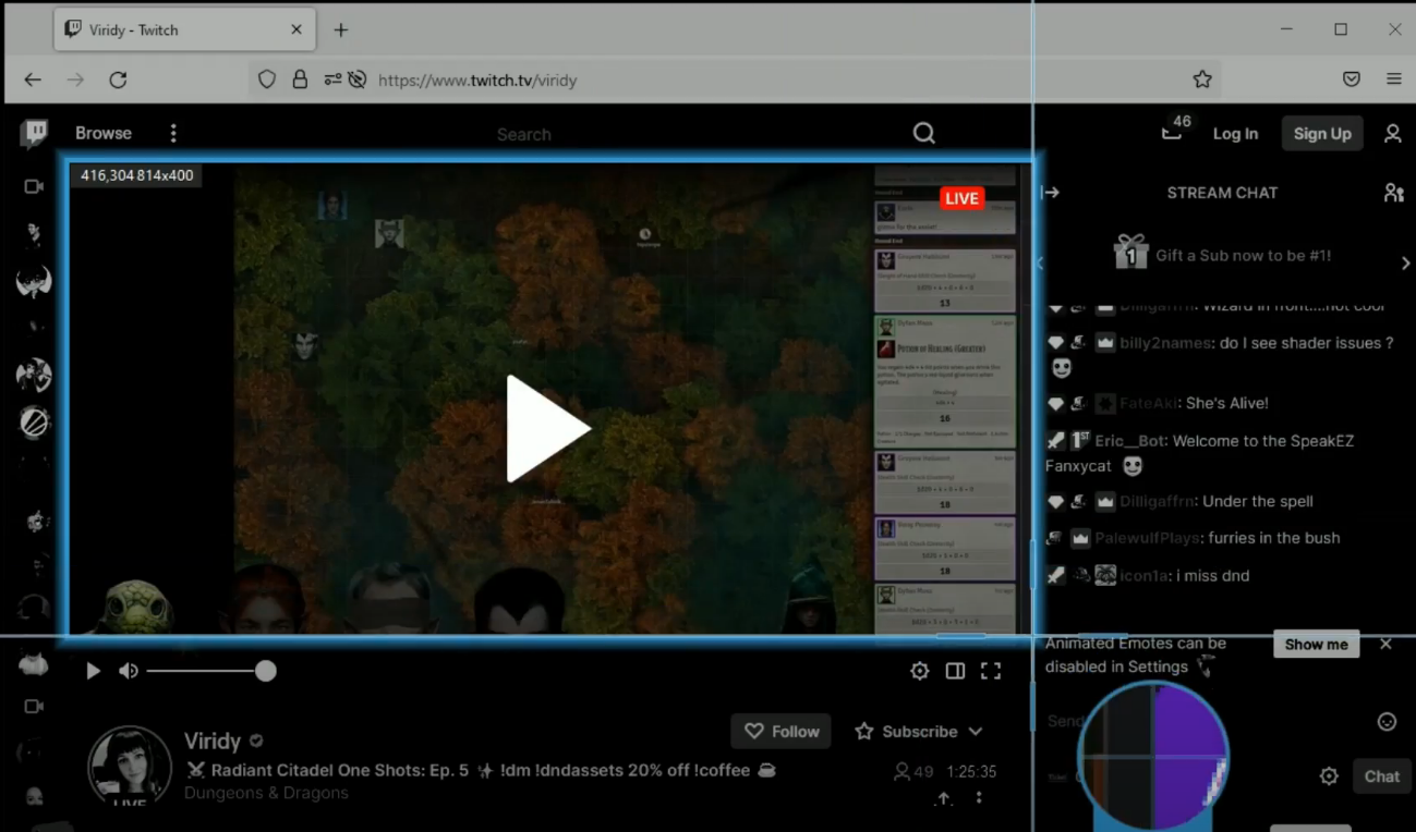 record twitch videos, select the recording area