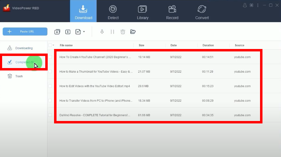 youtube channel downloader, video download complete