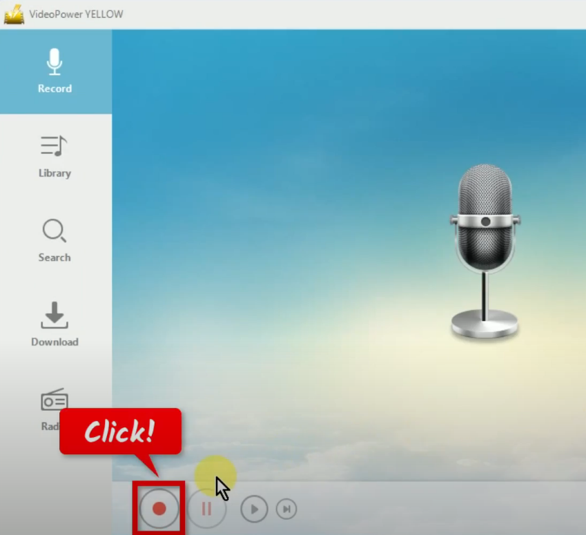 record pandora music, begin the recording