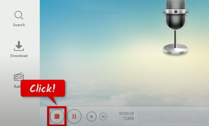 record pandora music, stop recording