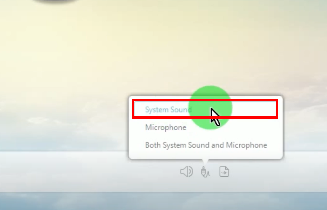 soundcloud recorder, set to system sound