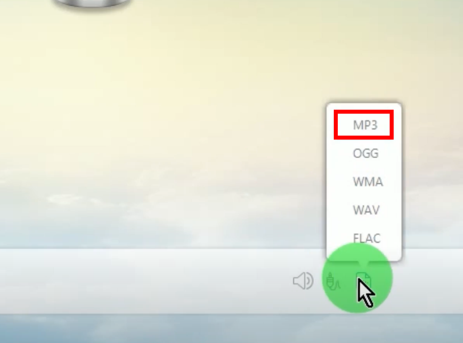 soundcloud recorder, set to mp3