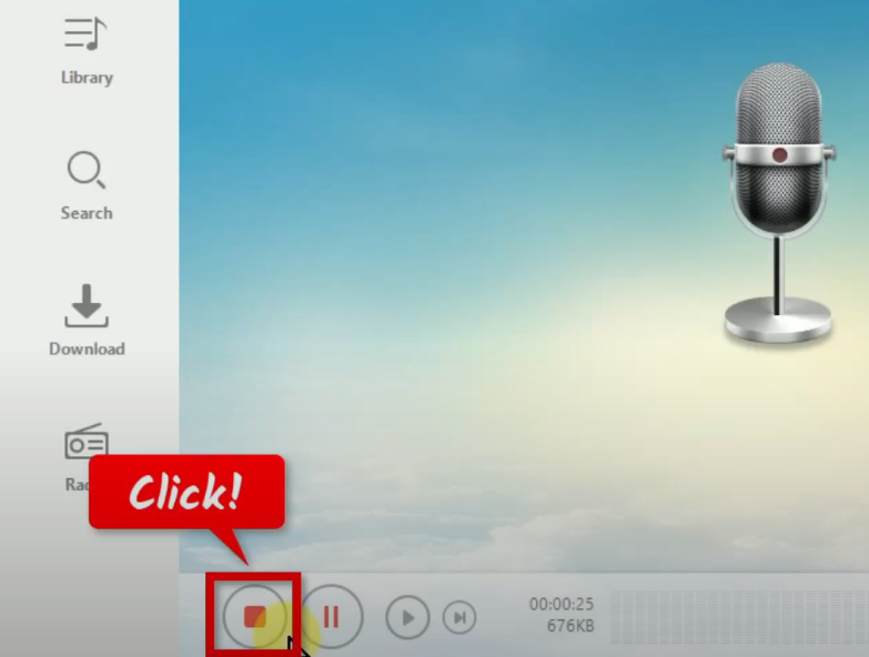 record saavn music, stop recording