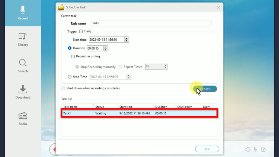 total recorder alternative, task list