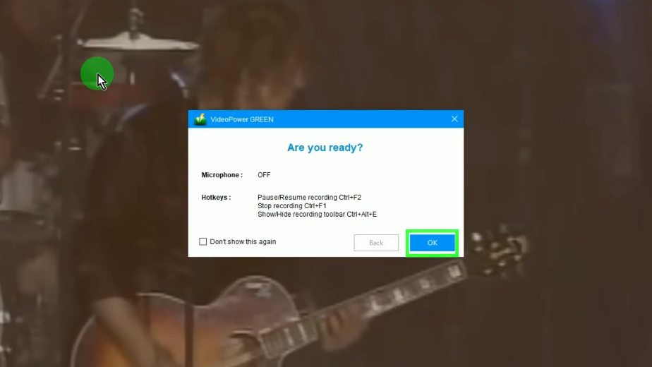 record pc screen with audio, confirmation prompt