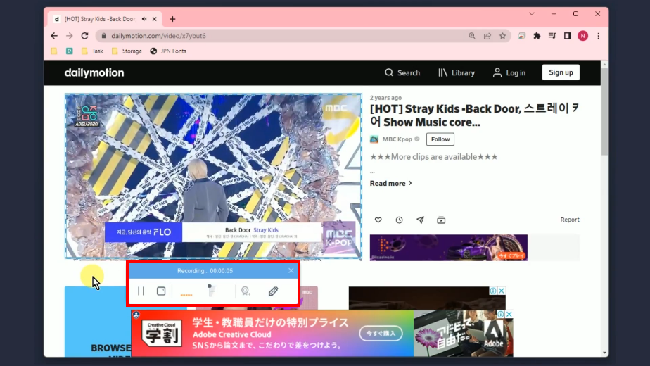 download dailymotion videos mp4, recording begins