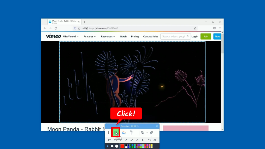 vimeo downloader, stop recording