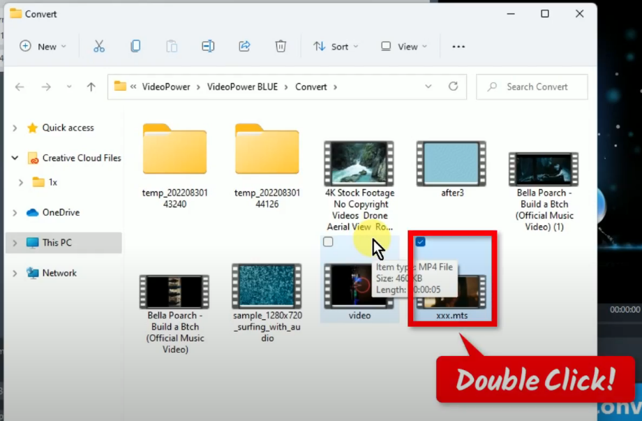 convert mts to avi, preview video