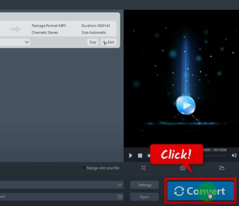 convert mkv video to mp3, begin the conversion