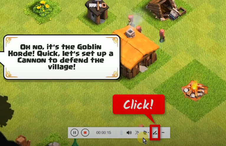 record clash of clans, enable the annotation