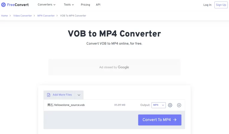 best vob to mp4 converter, freeconvert