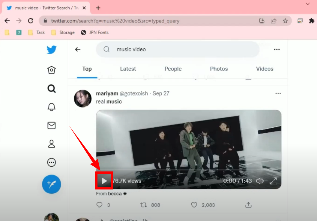 download twitter videos to mp3, play the music
