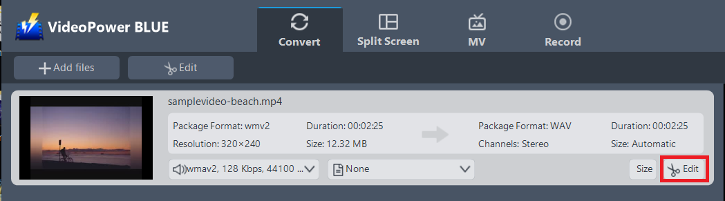 convert MP4 to M4V, VideoPower BLUE edit file