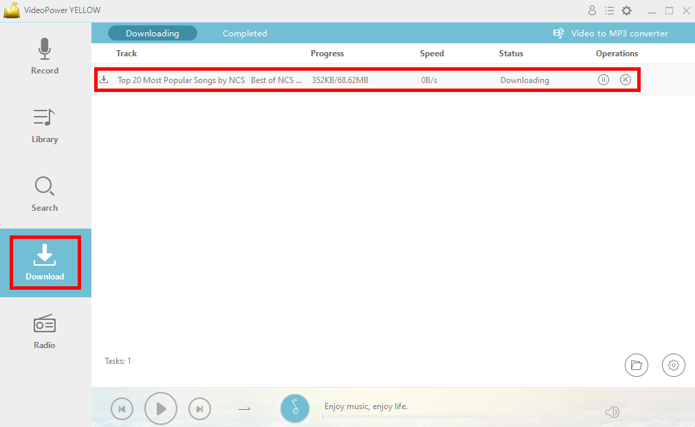  music downloader, how to download music from youtube to computer, Amazon Music download, Youtube Music Download, VideoPower YELLOW, start download