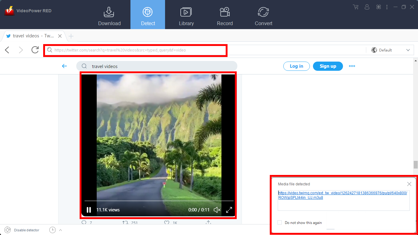 detect and download video
