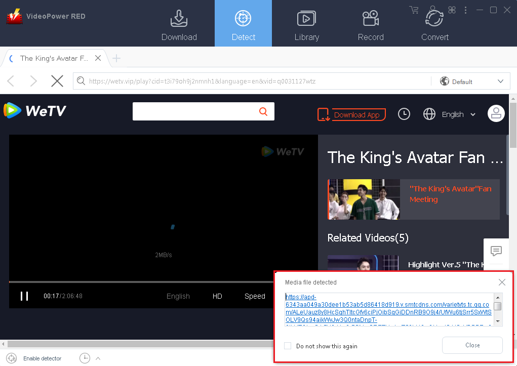 download Tencent videos, VideoPower RED, embedded browser
