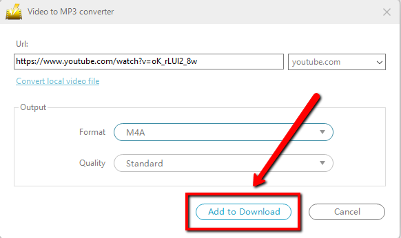  convert YouTube video to M4A, VideoPower YELLOW, start conversion