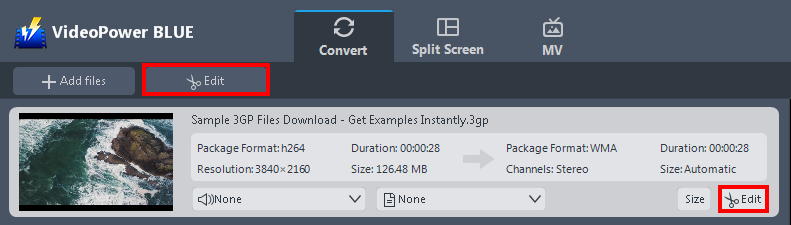 Convert format, convert 3gp to wmv, edit file