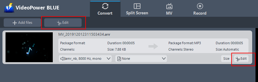 Best Video Converter Software, VideoPower BLUE, Edit files