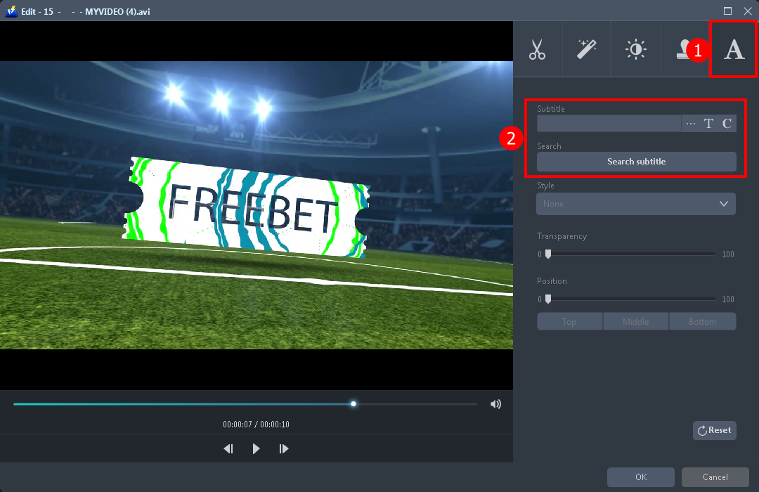 Import SRT subtitle to MP4, edit video to add subtitle, edit video file