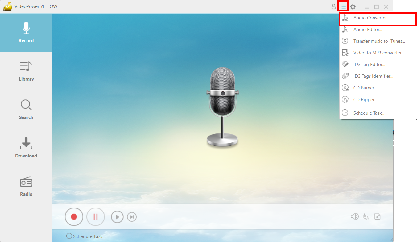 Convert audio, Convert MP4 to MP3 Windows, open the free audio converter