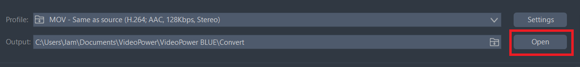 Convert format, software converting swf to mov, open the converted file