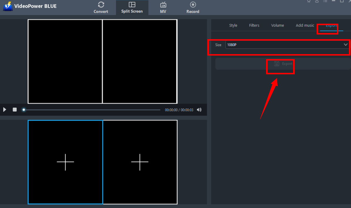 game recorder, VideoPower BLUE, Export