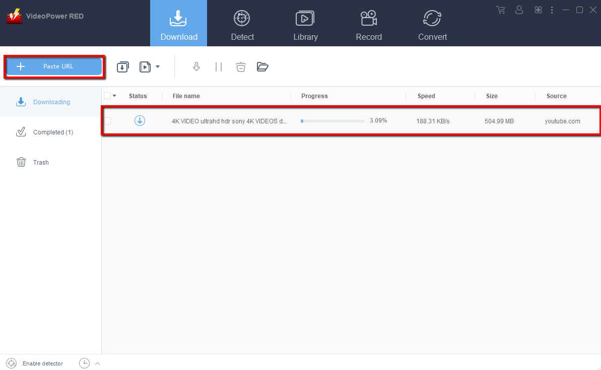 download videos from ku6.com, VideoPower RED, paste and download