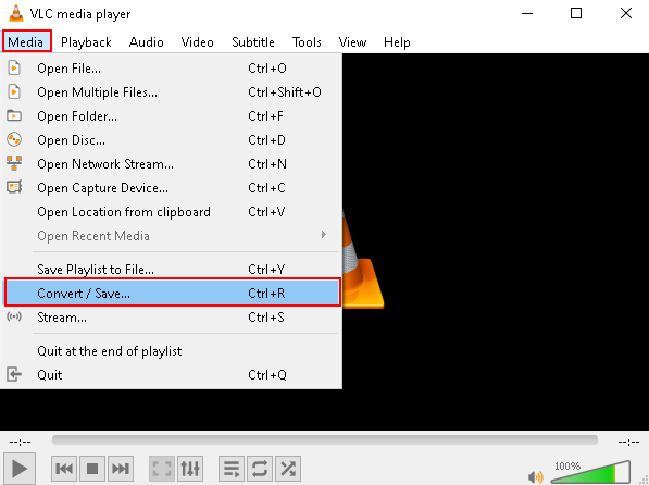 Convert format, vlc into mp4 converter, add file in vlc