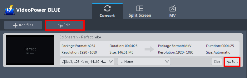 Convert format, convert mkv to ps3 format, edit file