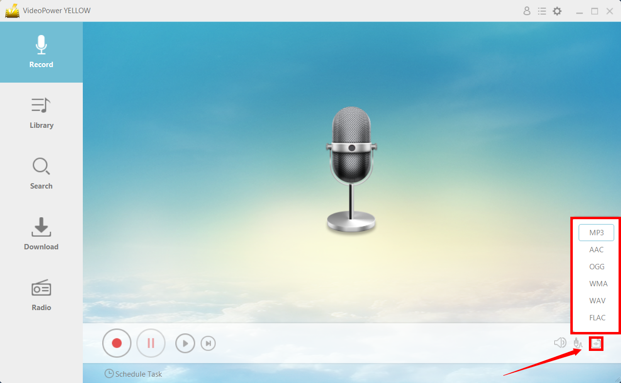 record audio, record audio from browser windows 10, set the format