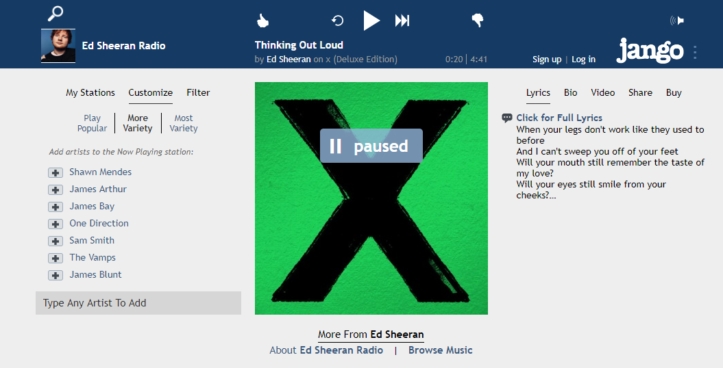 record audio, jango browser, play the music. 