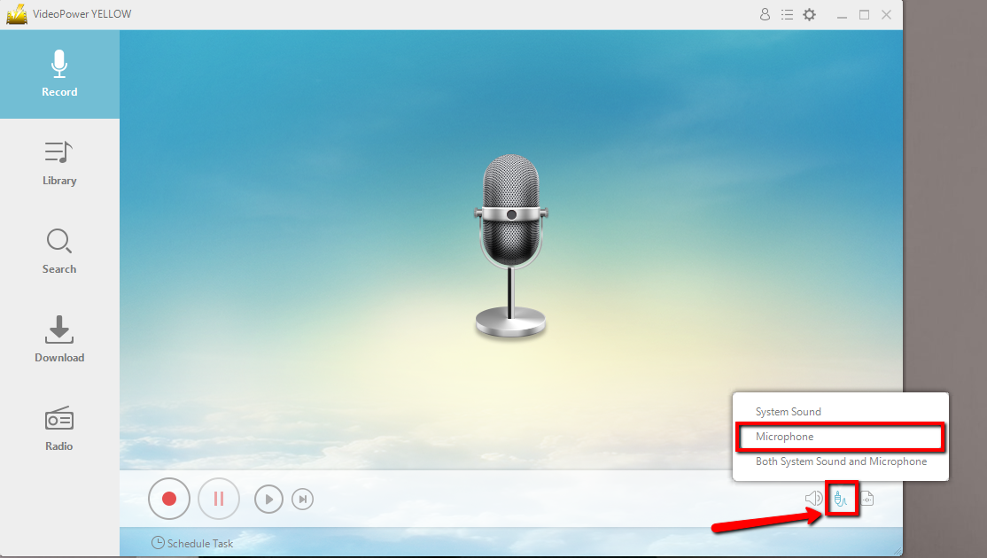 Record Microphone Sound on Windows 10/8/7, The best Audio recorder, VideoPower Yellow, Sound source