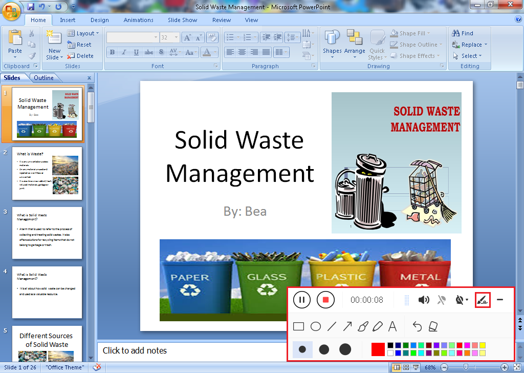 record screen, how to record powerpoint presentation with audio for youtube, add annotations